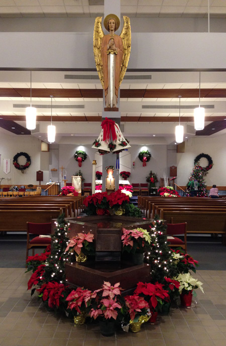christmas decorations at st michael the archangel roman catholic church christmas decorations